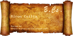 Biros Csilla névjegykártya